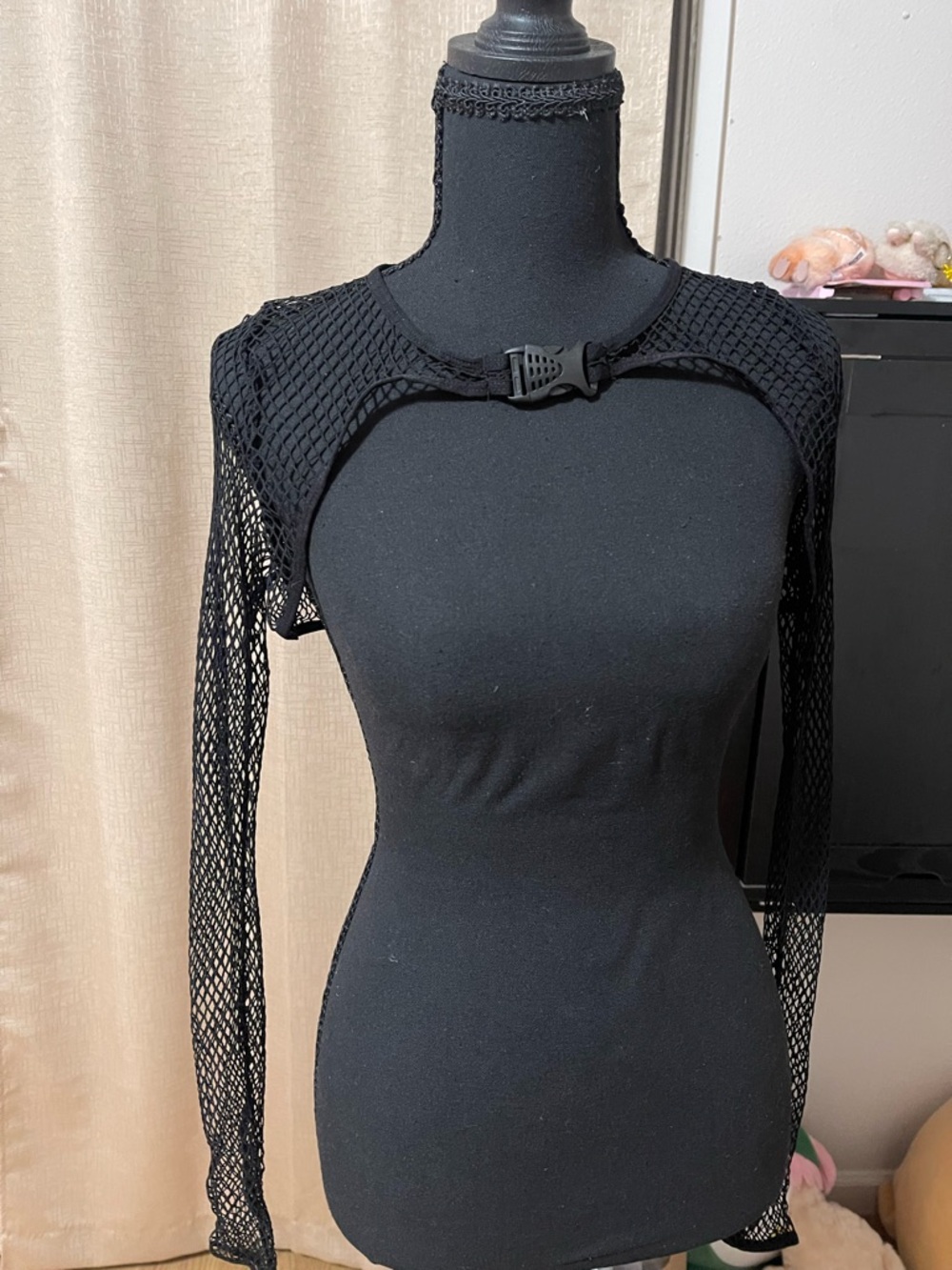 Black Mesh Long Sleeve Bolero Shrug